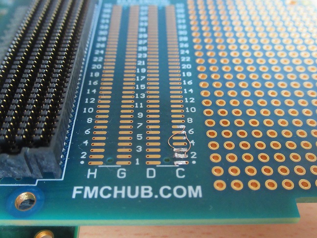 FMC HPC to LPC Breakout module, short circuit with short wires.