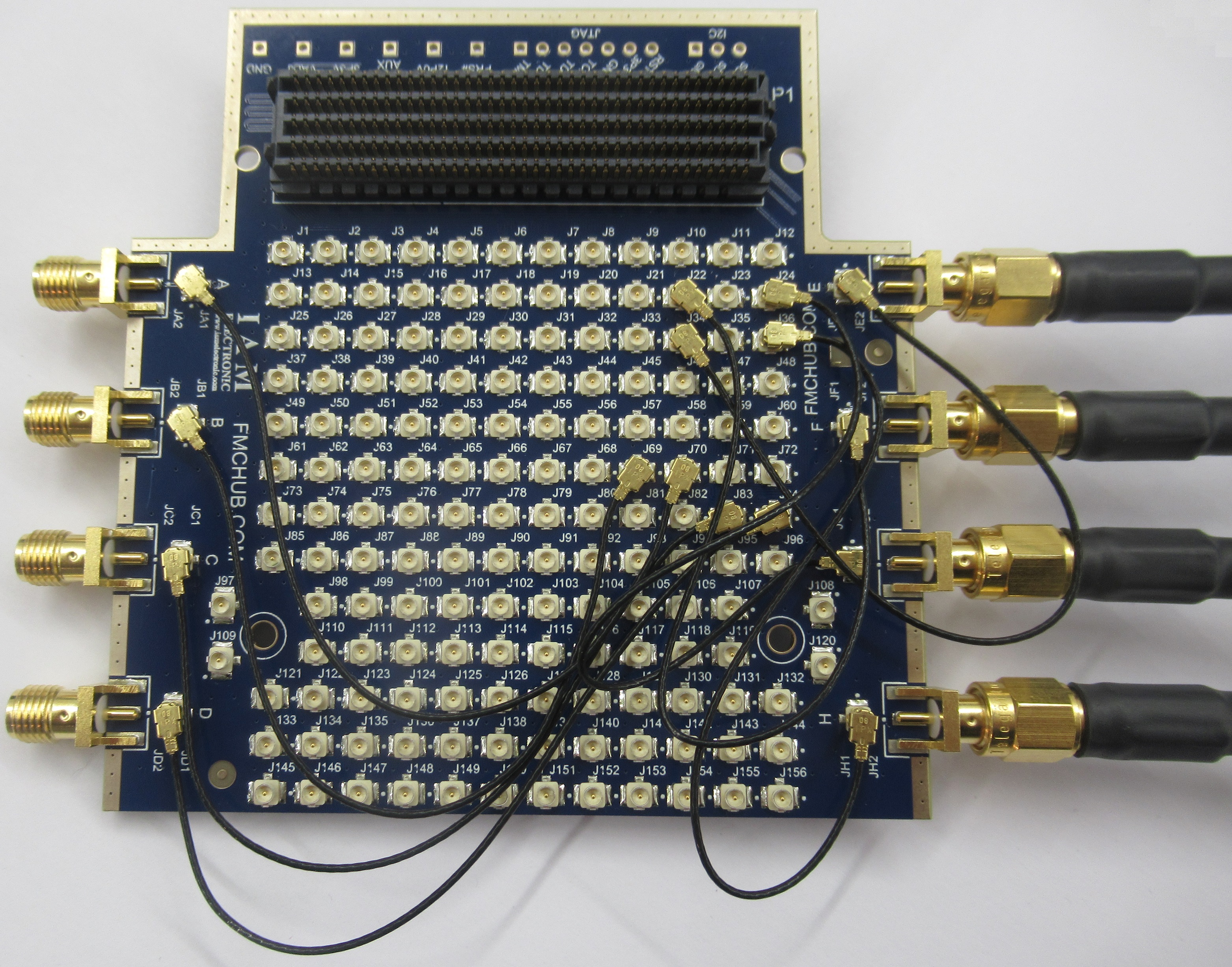 FMC HPC-U.FL Debug Board with High-Speed Probing via U.FL cables and SMA connectors