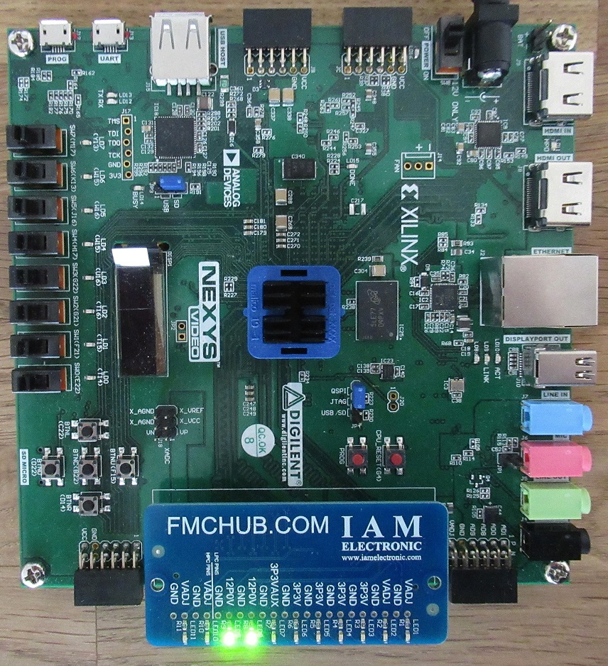 FMC Loopback Module plugged on LPC carrier board (turned off)
