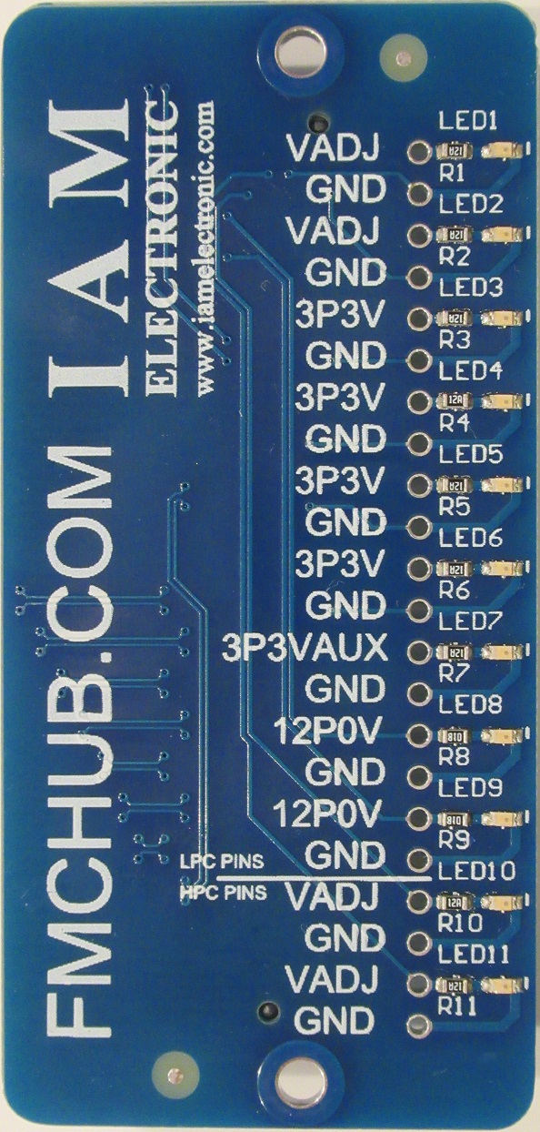 FMC Loopback Module with High-Pin Count (HPC) connector on bottom