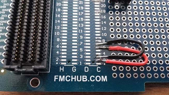 FMC LPC Breakout module, short circuit with thick wires.