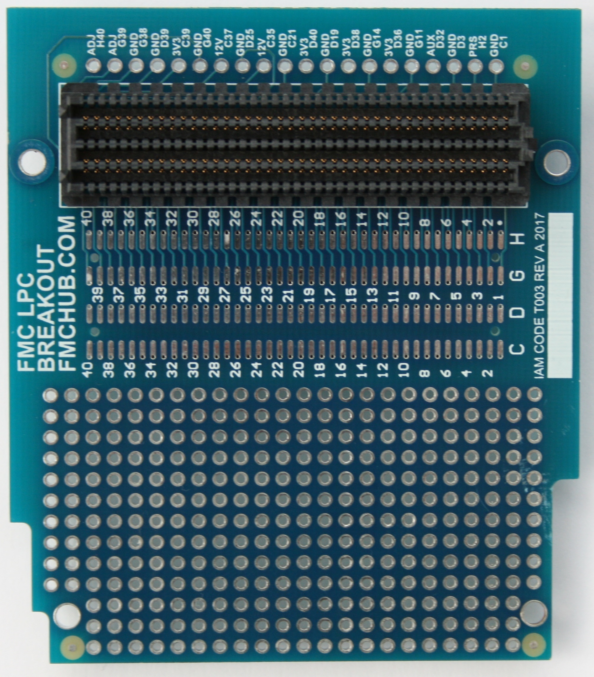 FMC LPC Breakout board with MC-LPC-10 on top