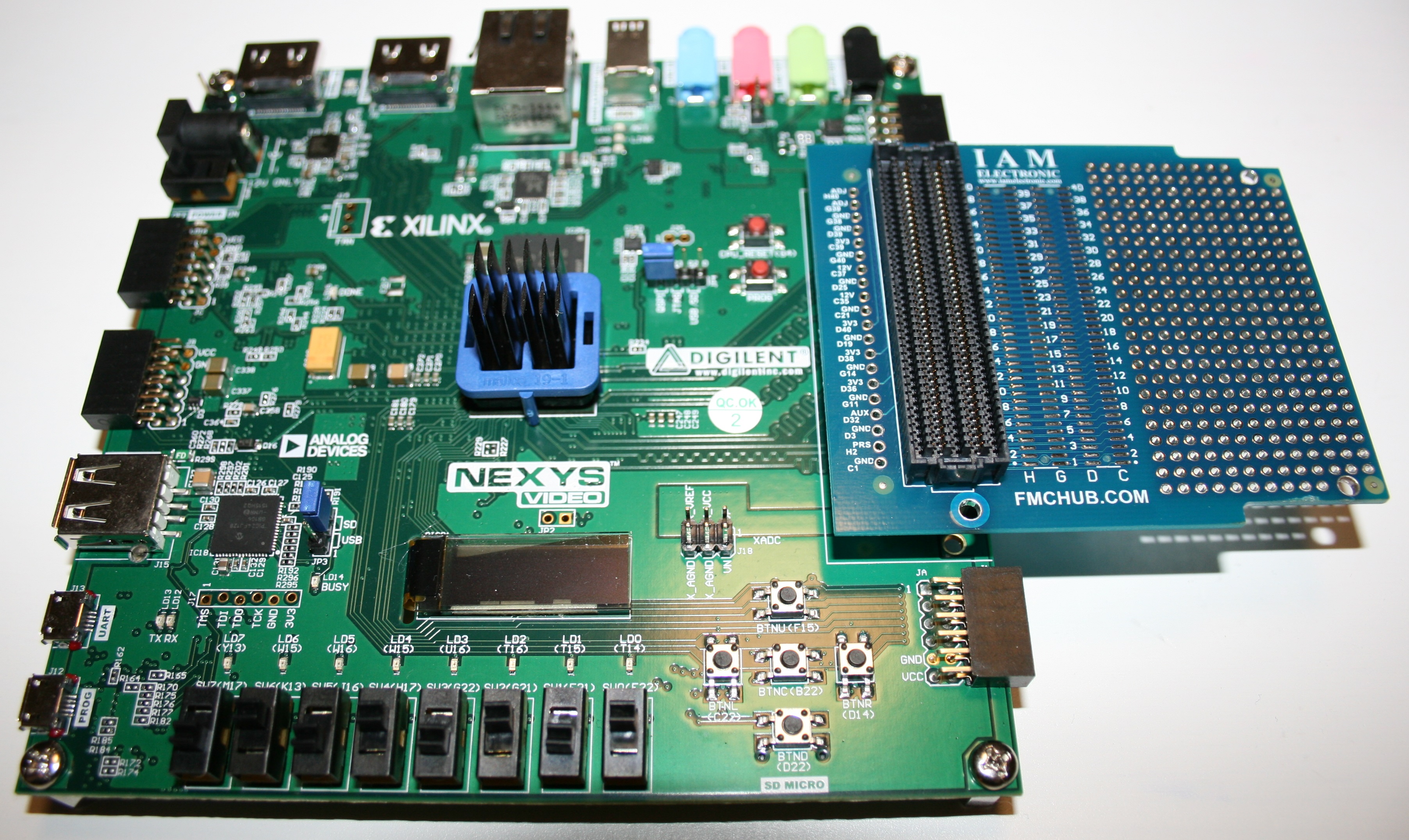 FMC LPC Breakout board with separate power pin vias