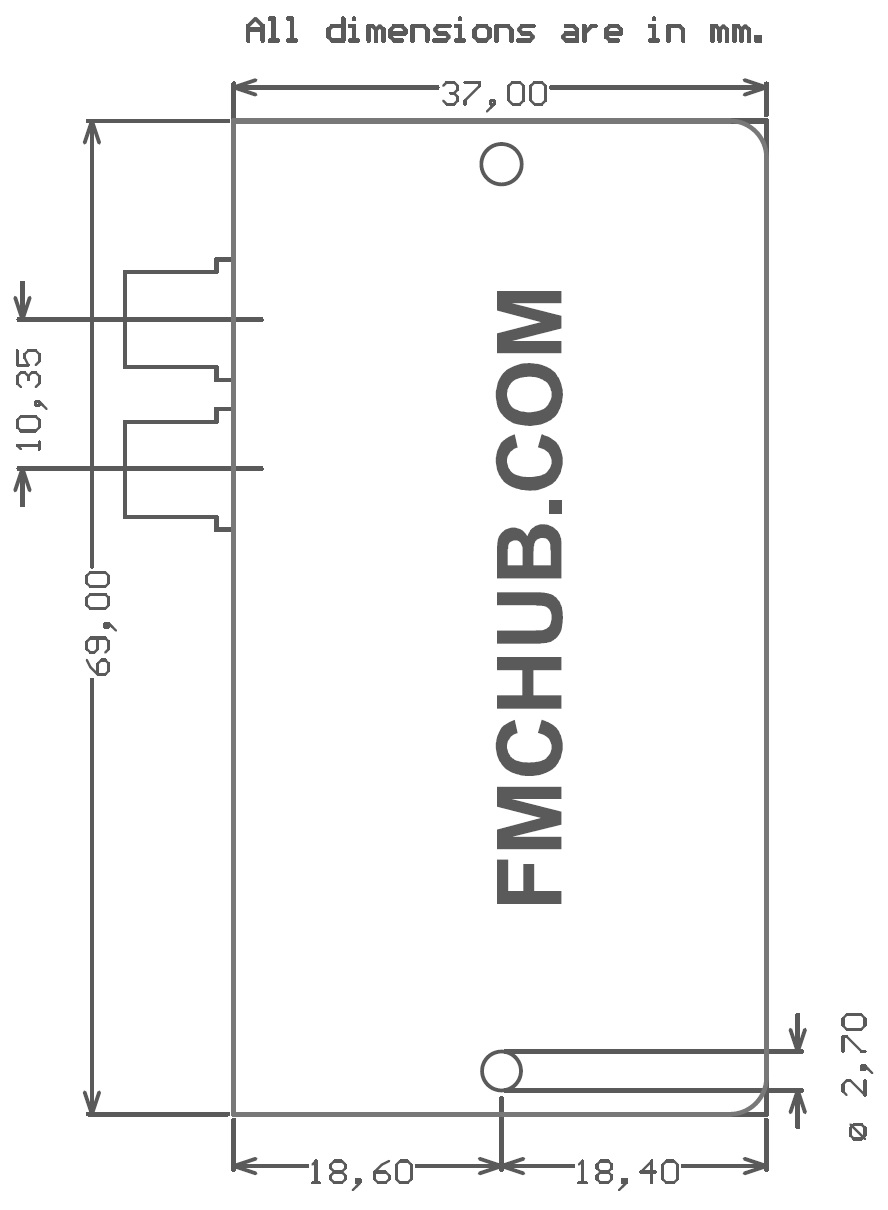FMC LPC Pin Header board, Mechanical dimensions